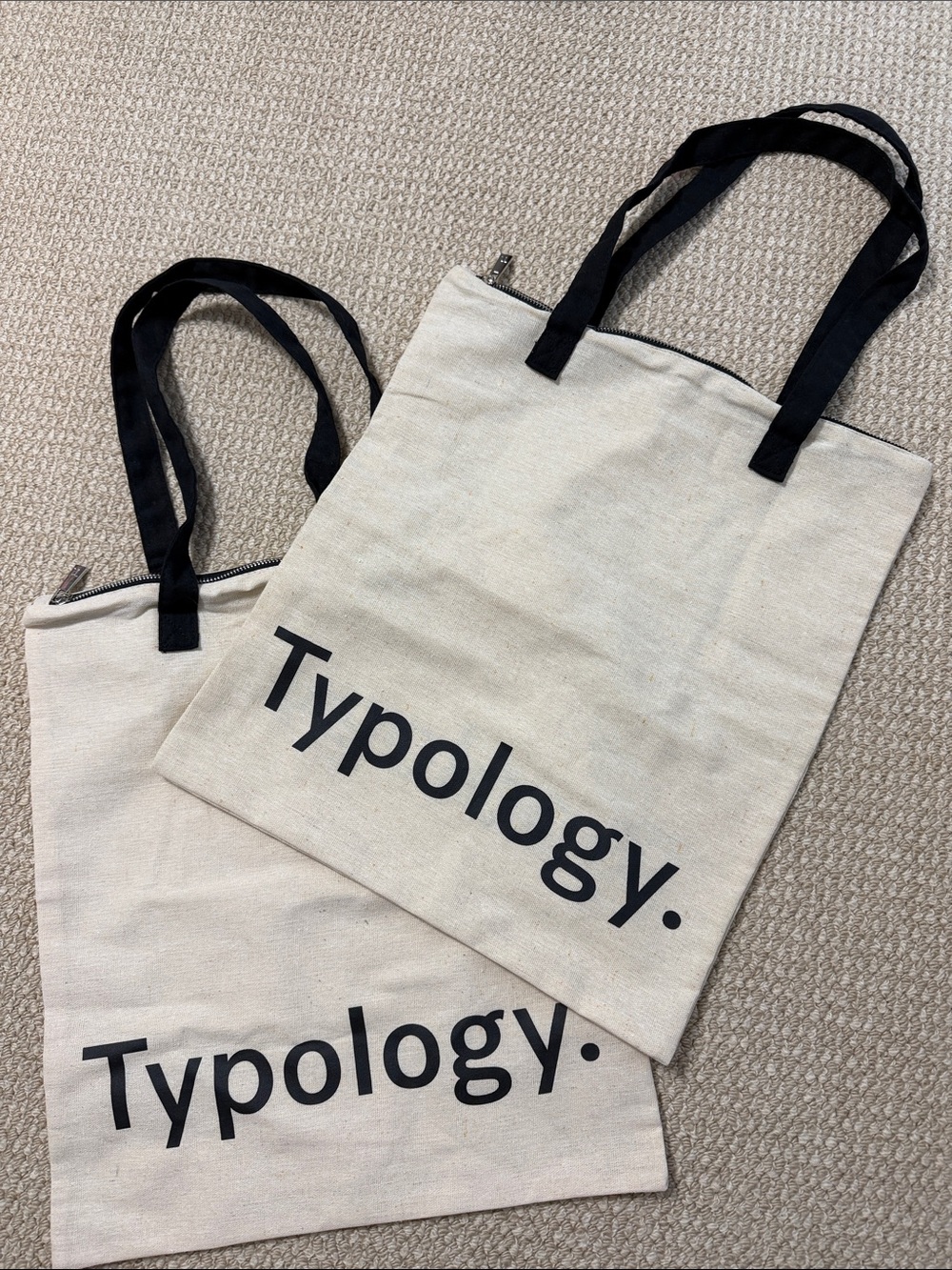 🆕 TYPOLOGY. 2 Tote Bags Zipper Closure